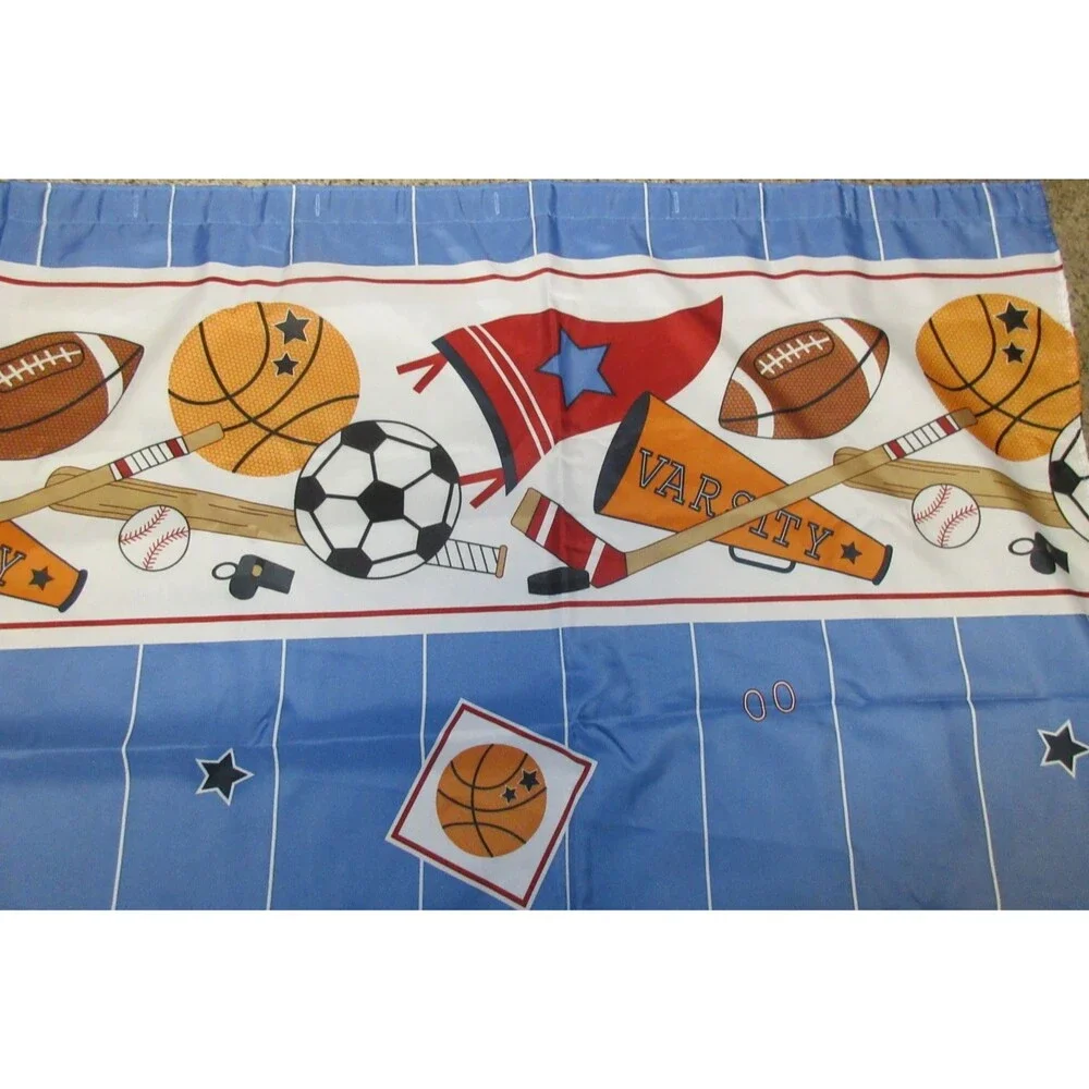 VARSITY SPORTS SHOWER CURTAIN  Mint Condition